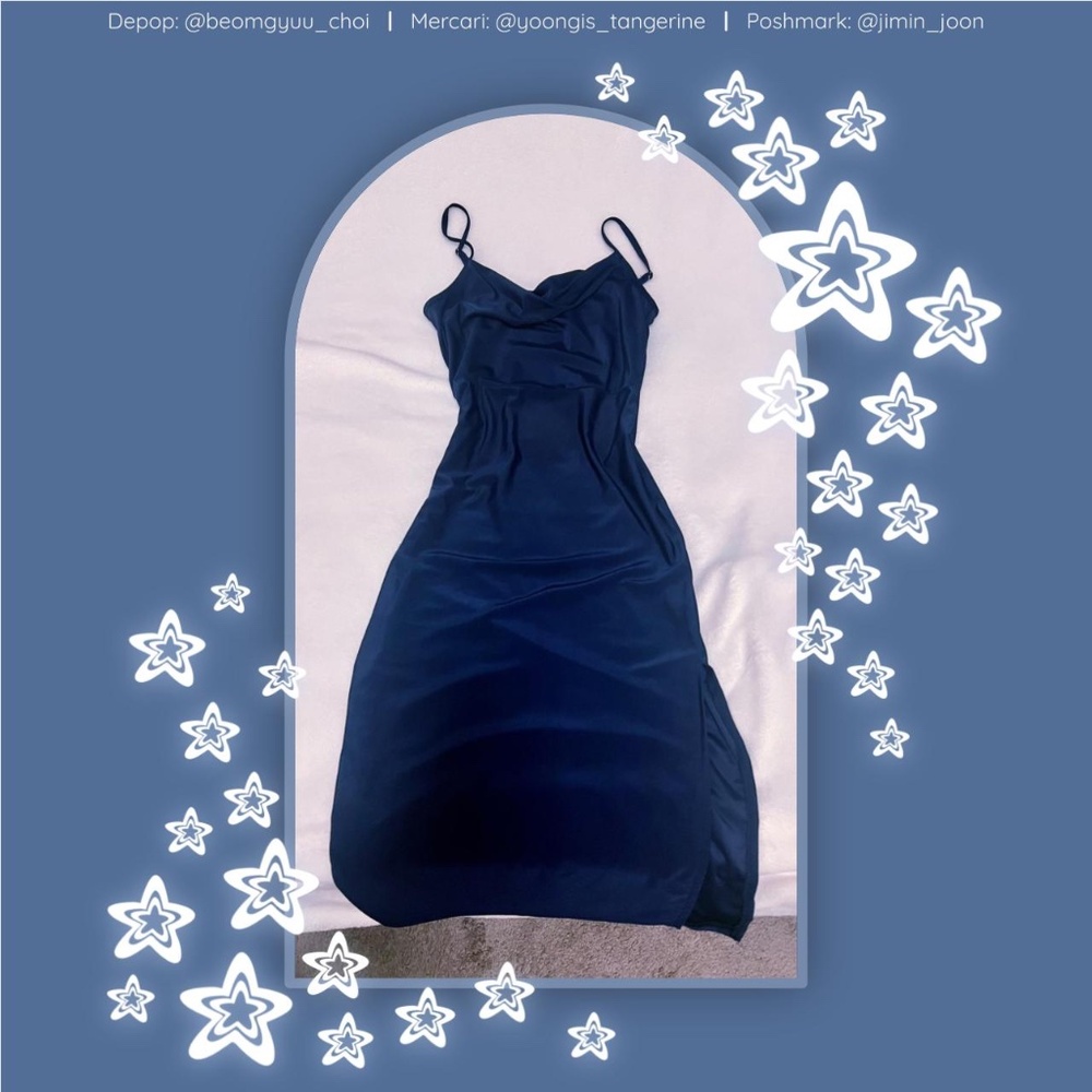 Dark blue midi dress <3